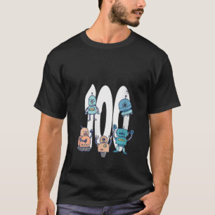 Camiseta Robot 100ª Robótica de Ciência da Festa de anivers