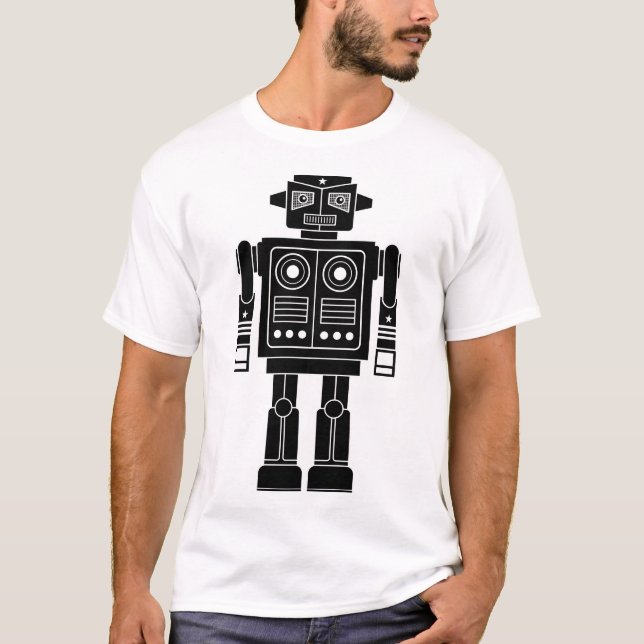 Camiseta Robot 270620/010 - T-Shirt preto e branco (Frente)
