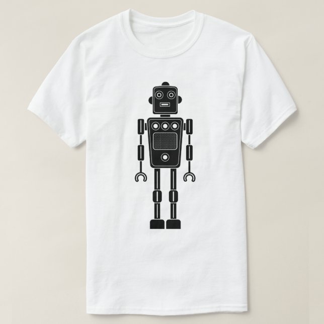 Camiseta Robot 270620/011 - Camisa-T preta e branca (Frente do Design)