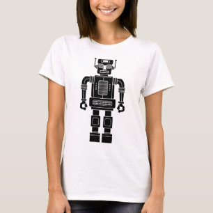 Camiseta Robot 270620/04 - T-Shirt preto e branco