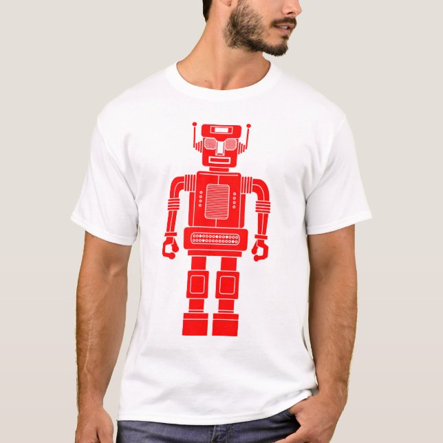 Camiseta Robot 270620/04 - T-Shirt Vermelho e Branco (Frente)