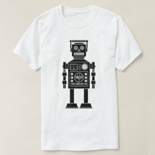 Camiseta Robot 270620/06 - T-Shirt preto e branco