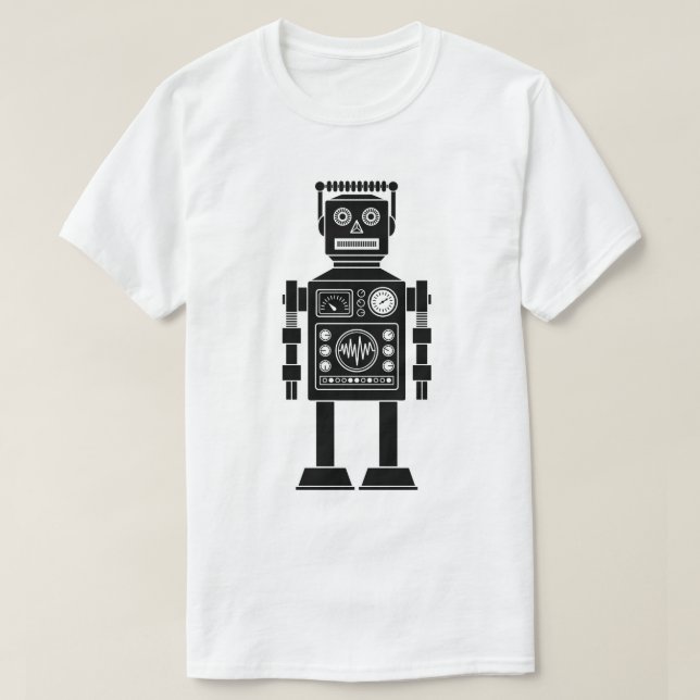Camiseta Robot 270620/06 - T-Shirt preto e branco (Frente do Design)