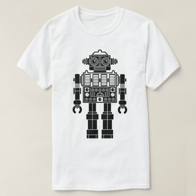 Camiseta Robot 270620/08 - T-Shirt preto e branco (Frente do Design)