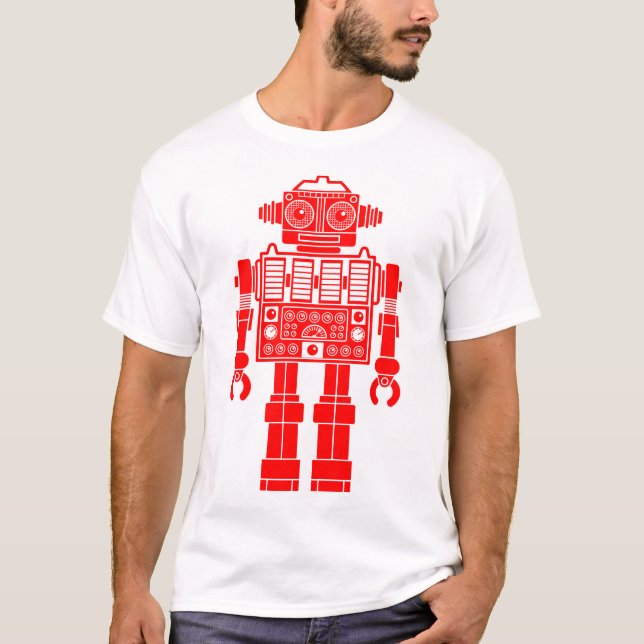 Camiseta Robot 270620/08 - T-Shirt Vermelho e Branco (Frente)