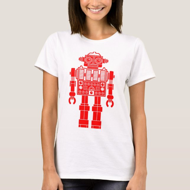 Camiseta Robot 270620/08 - T-Shirt Vermelho e Branco (Frente)