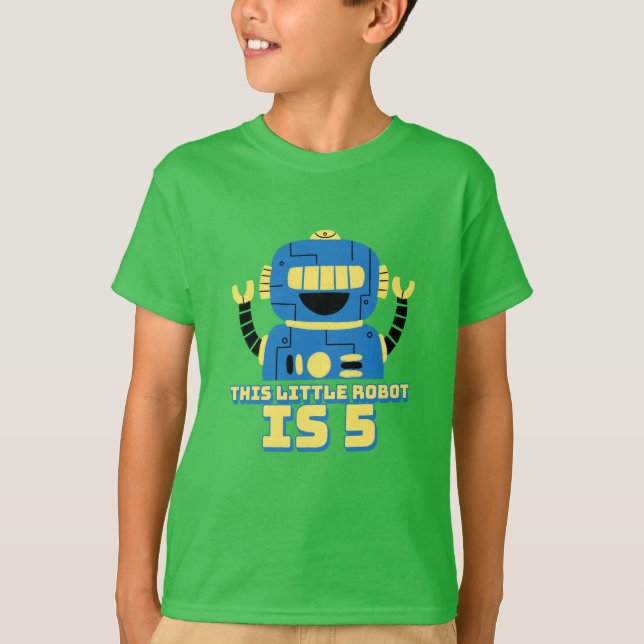 Camiseta Robot Birthday 5 anos (Frente)