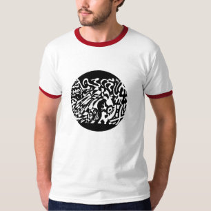 Camiseta "Robot Dreams" Arte Abstrato B&W