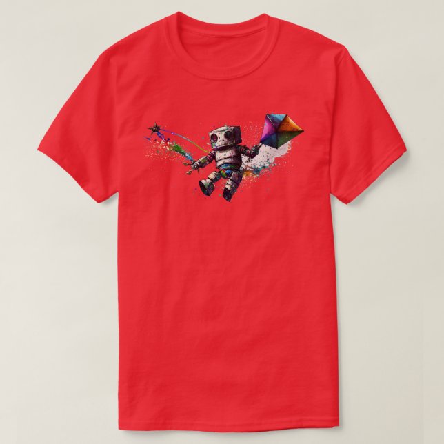 Camiseta Robot Fling Kite (Frente do Design)