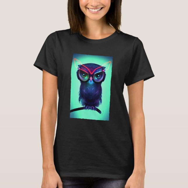 Camiseta Robot Owl   Cute Cybernetic Science Fiction Owl (Frente)