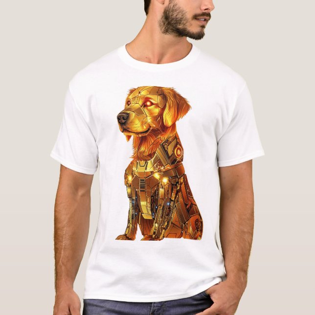 Camiseta Robot Retriever � Futuristic Mecha Dog (Frente)