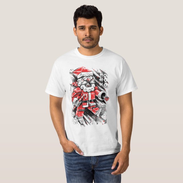 Camiseta Robot Santa Claus (Frente Completa)