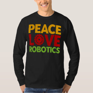 Camiseta Robótica Robótica Engenheiro Vintage Paz Amor Robó