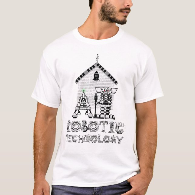Camiseta Robótica Tecnologia Engraçado (Frente)