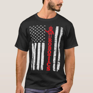 Camiseta Robótica USA American Flag Robots