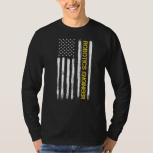 Camiseta Robotics Engenheiro American Flag Engineering Grad