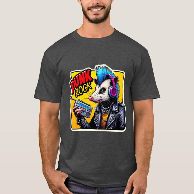CAMISETA ROCHA AZUL 4 DE PUNK OPOSSUM (Frente)