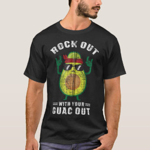 Camiseta Rocha com seu guac fora Avocado Rock n Roll d