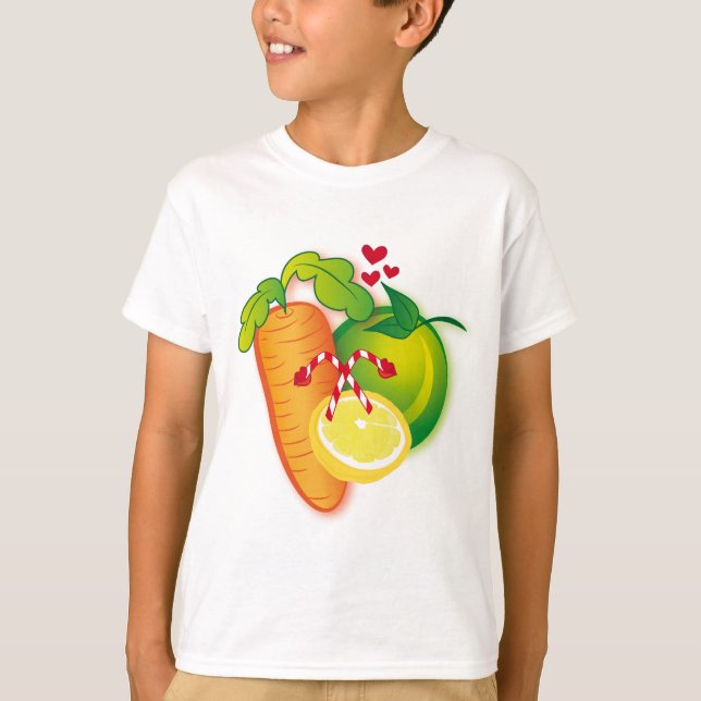 Camiseta Rocha da fruta e dos vegetarianos! (Frente)
