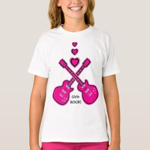 Camiseta ROCHA das meninas!  Guitarra & corações