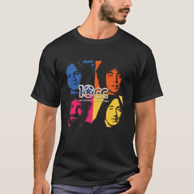 Camiseta Rocha De Banda De 10Cc Composta Por Quatro Músicos (Frente)