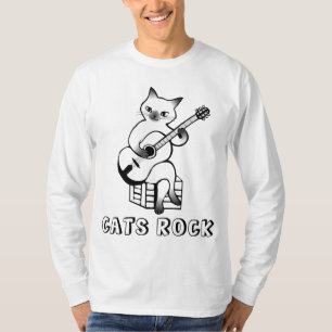 Camiseta ROCHA dos GATOS, t-shirt da guitarra e camisolas