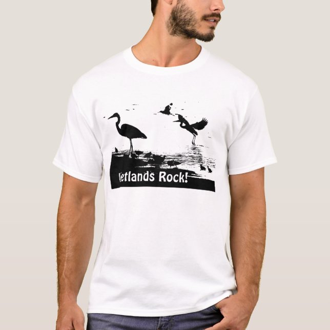 Camiseta Rocha dos pantanais! T-shirt das silhuetas (Frente)