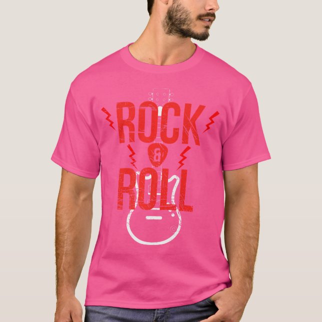 Camiseta Rocha E Violão Em Forma De Rolo (Frente)