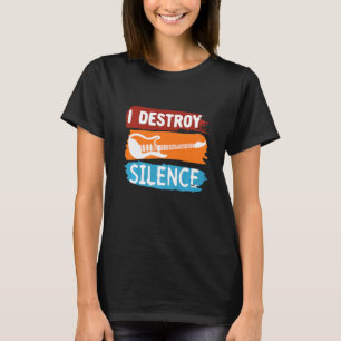 Camiseta Rocha Eletrônica Guitarra Vintage I Destroy Silenc