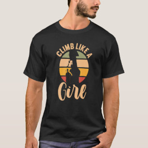 Camiseta Rocha Escalando Retro Escalando Como Uma Garota