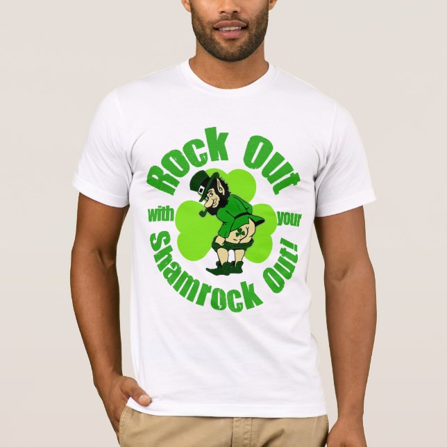 Camiseta Rocha para fora com seu trevo para fora (Frente)