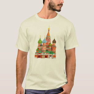 Camiseta rocha santo de moscou kremlin basils catedral