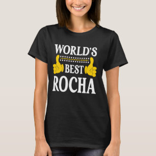 Camiseta Rocha Surname Equipe Engraçada Sobrenome Mundo