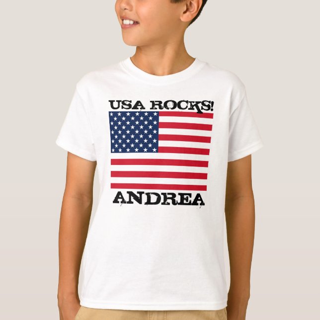 Camiseta Rochas da bandeira dos EUA (Frente)