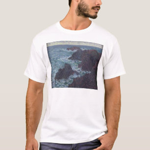 Camiseta Rochas de Claude Monet no Belle-Ile, a costa