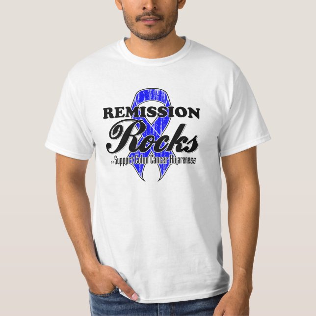 Camiseta Rochas de Remisão - Consciência do Cancer Colônico (Frente)