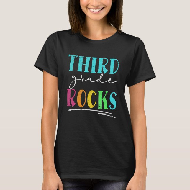 Camiseta Rochas do 3º ano de volta à equipe escolar (Frente)