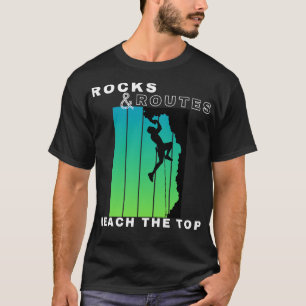 Camiseta Rochas e Rotas Alcançam Alturas Superiores Subindo