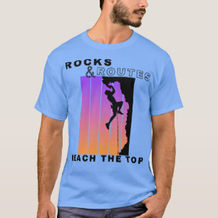 Camiseta Rochas e Rotas Alcançam Alturas Superiores Subindo