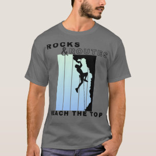 Camiseta Rochas e Rotas Alcançam Alturas Superiores Subindo