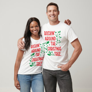 Camiseta Rochas Na Árvore De Natal T-Shirts De Natal