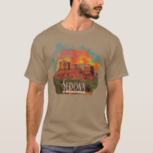 Camiseta Rochas Vermelhas arizonas com Cores d'Água Sunset