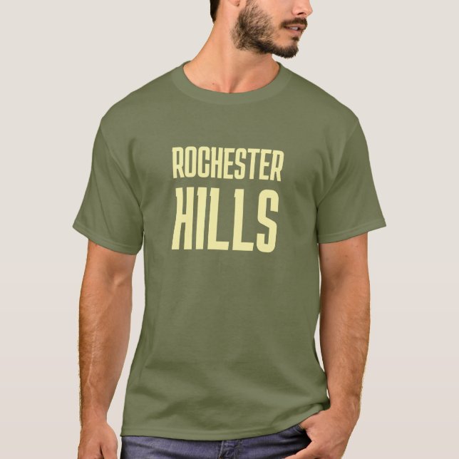 Camiseta Rochester Colinas Michigan - T-Shirt Impresso (Frente)