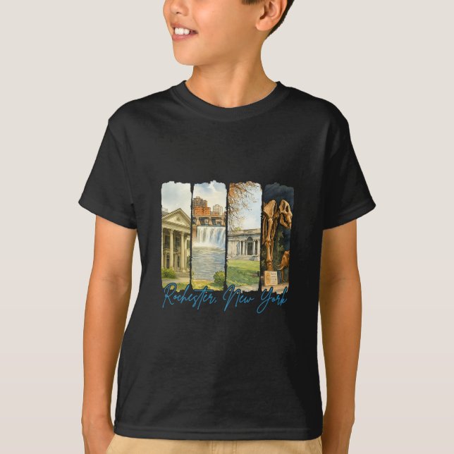 Camiseta Rochester New York Traveling Brushstroke Souvenir  (Frente)