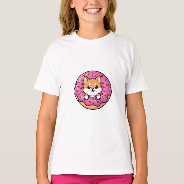 Camiseta Rochinha Donut Cachorrinho Crianças (Frente)