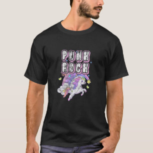 Camiseta Rocinha de Unicórnio de Rock Punk Desgastada