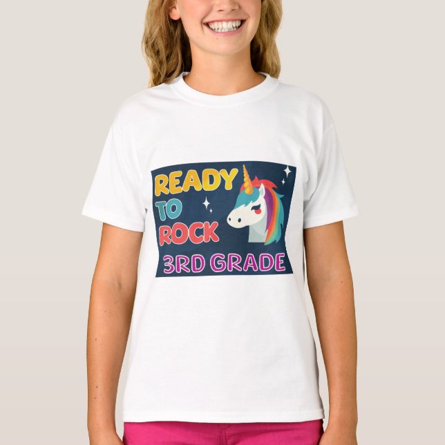 Camiseta Rock 3rd Grade Unicorn (Frente)