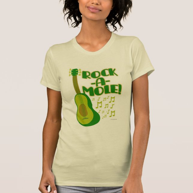 Camiseta Rock A Mole Funny Avocado Cartoon Slogan Art (Frente)