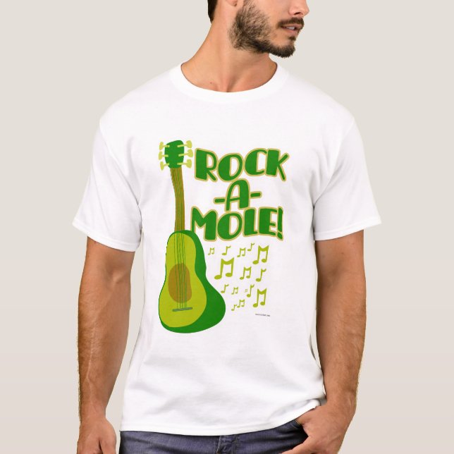 Camiseta Rock A Mole Funny Avocado Cartoon Slogan Art T-Shi (Frente)