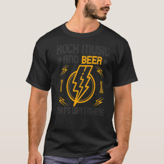 Camiseta Rock and Roll And Beer Por Isso Estou Aqui 4